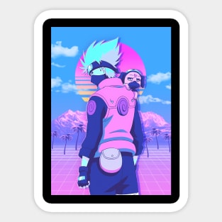 vaporwave of kakashi Sticker